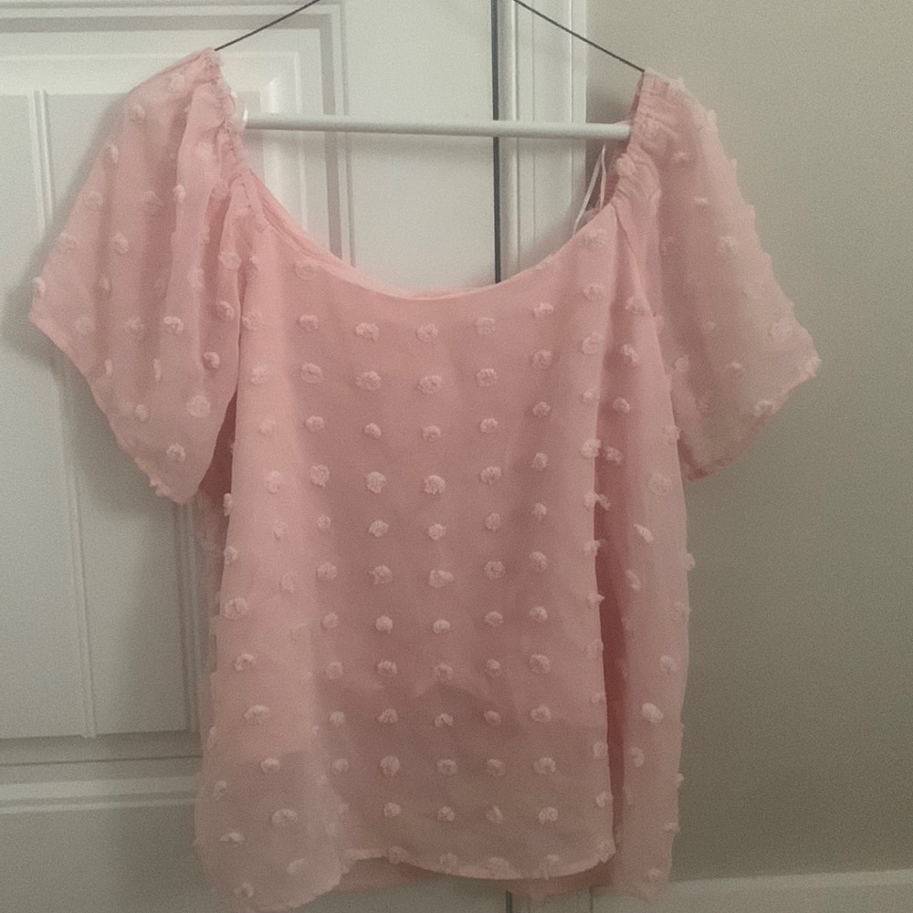 light pink Polka dotted blouse